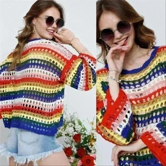 ALLISON Fishnet Sweater Top - Picture 5 of 7